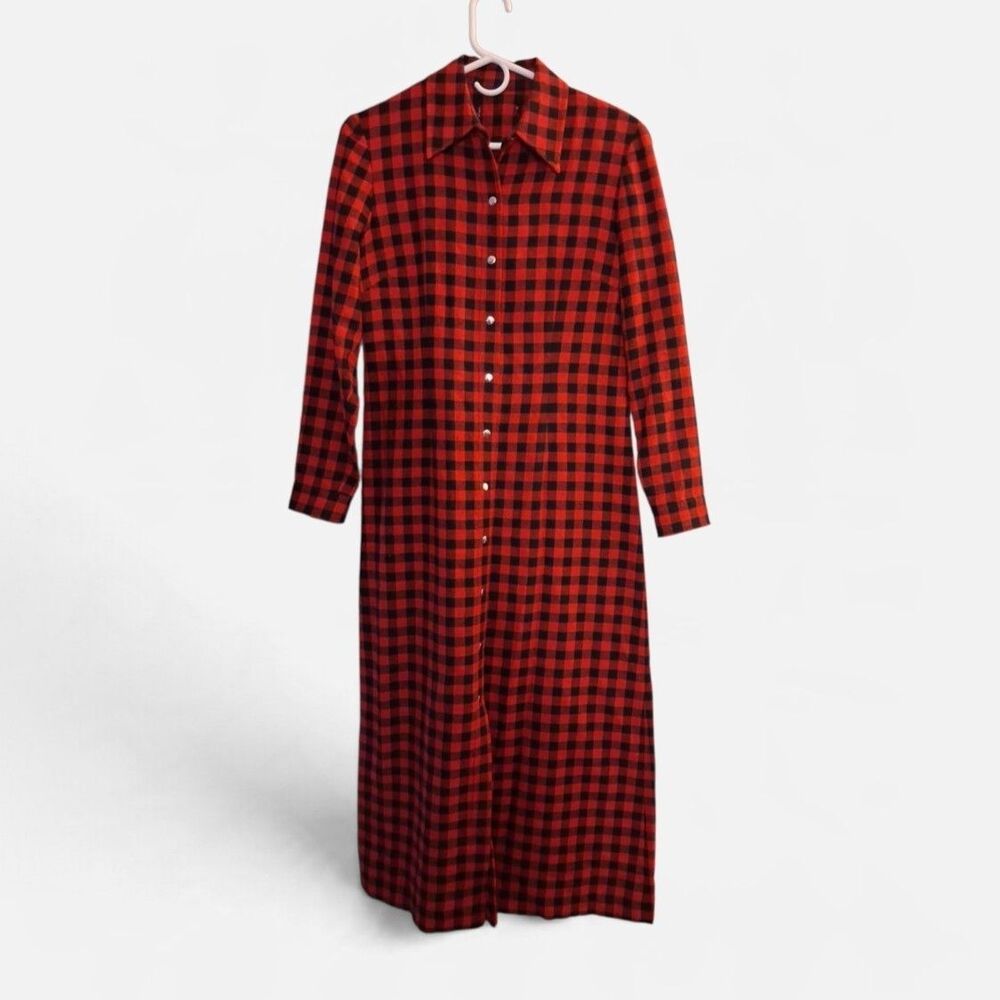 Cynthia Howie for Maggy Boutique Tartan Red Plaid Dress One Size Vintage